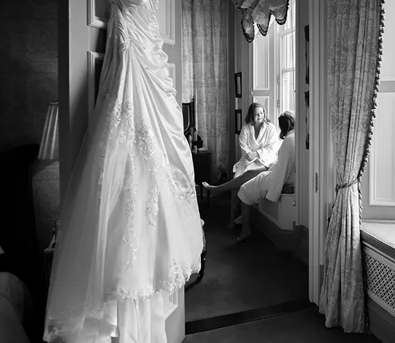 Bridesmaid Chatting During Preps
